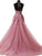 A-Line/Princess Halter Sleeveless Sweep/Brush Train Applique Tulle Dresses HEP0001889