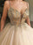 Ball Gown V-neck Tulle Sleeveless Beading Floor-Length Dresses HEP0002623