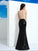Sheath/Column Scoop Paillette Sleeveless Long Lace Dresses HEP0002504