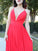 A-Line/Princess Chiffon Spaghetti Straps Ruffles Sleeveless Floor-Length Dresses HEP0001590