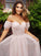 A-Line/Princess Ruched Off-the-Shoulder Short Sleeves Sweep/Brush Train Dresses HEP0001606