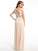 A-Line/Princess Bateau Beading Sleeveless Chiffon Floor-Length Dresses HEP0002012