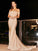 Trumpet/Mermaid Jersey Ruched Sleeveless Off-the-Shoulder Sweep/Brush Train Dresses HEP0001382
