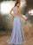 A-Line/Princess Scoop Sleeveless Floor-Length Applique Chiffon Dresses HEP0002606