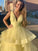 Ball Gown Floor-Length V-neck Ruffles Sleeveless Organza Dresses HEP0001806