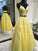 A-Line/Princess Tulle Applique Sleeveless V-neck Floor-Length Two Piece Dresses HEP0001872