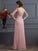A-Line/Princess Sweetheart 1/2 Sleeves Beading Long Chiffon Dresses HEP0002556