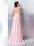 A-Line/Princess V-neck Applique Sleeveless Long Chiffon Dresses HEP0002658