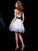 A-Line/Princess Sweetheart Sleeveless Beading Short Applique Organza Homecoming Dresses HEP0008727