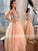 Ball Gown Beading Tulle Sleeveless V-neck Floor-Length Dresses HEP0002508