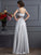 A-Line/Princess Off the Shoulder Sleeveless Pleats Long Elastic Woven Satin Dresses HEP0002523
