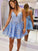 A-Line/Princess Tulle Spaghetti Straps Sleeveless Applique Short/Mini Homecoming Dresses HEP0008729