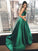 A-Line/Princess Sleeveless Square Floor-Length Ruffles Satin Two Piece Dresses HEP0002215
