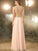 A-Line/Princess Scoop Sleeveless Chiffon Crystal Floor-length Dresses HEP0002399