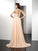 A-Line/Princess Jewel Ruffles Sleeveless Long Chiffon Dresses HEP0002573