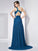 A-Line/Princess One-Shoulder Sleeveless Beading Long Chiffon Dresses HEP0003657