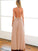 A-Line/Princess Halter Sleeveless Floor-Length Chiffon Dresses HEP0002159