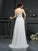 A-Line/Princess V-neck Lace Sleeveless Long Chiffon Wedding Dresses HEP0006576