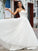 A-Line/Princess Lace Ruffles Sweetheart Sleeveless Sweep/Brush Train Wedding Dresses HEP0006517