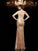 Trumpet/Mermaid Scoop Lace 3/4 Sleeves Long Sequins Dresses HEP0009133