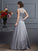 A-Line/Princess Sweetheart Short Sleeves Beading Long Taffeta Dresses HEP0009154