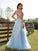 A-Line/Princess Tulle Lace V-neck Sleeveless Floor-Length Dresses HEP0001538