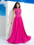 A-Line/Princess Sheer Neck Lace Sleeveless Long Chiffon Dresses HEP0002433