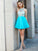 A-Line/Princess Halter Beading Sleeveless Chiffon Short/Mini Dresses HEP0008703