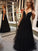 A-Line/Princess Tulle Spaghetti Straps Beading Floor-Length Sleeveless Dresses HEP0003566