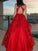 A-Line/Princess Straps Tulle Sleeveless Floor-Length Applique Dresses HEP0001466