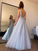 A-Line/Princess V-neck Beading Tulle Sleeveless Floor-Length Dresses HEP0001489