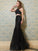 Trumpet/Mermaid Spaghetti Straps Sleeveless Applique Floor-Length Tulle Two Piece Dresses HEP0002355