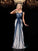 Sheath/Column Straps Applique Sleeveless Long Elastic Woven Satin Dresses HEP0009149