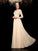 A-Line/Princess V-neck Applique Long Sleeves Long Chiffon Dresses HEP0009067