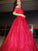 Ball Gown Off-the-Shoulder Sleeveless Satin Ruffles Floor-Length Dresses HEP0001397