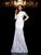 Trumpet/Mermaid Scoop Lace 3/4 Sleeves Long Lace Dresses HEP0009245