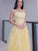 A-Line/Princess Spaghetti Straps Applique Sleeveless Tulle Floor-Length Dresses HEP0001378