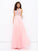 A-line/Princess Jewel Beading Sleeveless Long Chiffon Dresses HEP0002213