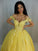 Ball Gown Tulle Applique Off-the-Shoulder Sleeveless Sweep/Brush Train Dresses HEP0001511