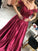 Ball Gown Sleeveless Off-the-Shoulder Applique Satin Floor-Length Dresses HEP0001423