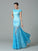 Sheath/Column Scoop Short Sleeves Long Lace Dresses HEP0009256
