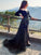 Trumpet/Mermaid Long Sleeves Off-the-Shoulder Sweep/Brush Train Tulle Lace Dresses HEP0001535