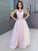 A-Line/Princess V-neck Sleeveless Applique Tulle Floor-Length Dresses HEP0001522