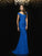 Trumpet/Mermaid V-neck Lace Sleeveless Long Lace Mother of the Bride Dresses HEP0002010