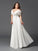 A-Line/Princess Off-the-Shoulder Ruched Short Sleeves Long Chiffon Plus Size Dresses HEP0001920