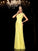 Sheath/Column Sheer Neck Lace Sleeveless Long Chiffon Dresses HEP0009255