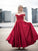 Ball Gown Off-the-Shoulder Satin Applique Sleeveless Floor-Length Dresses HEP0001659
