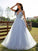 A-Line/Princess Ruffles V-neck Sleeveless Floor-Length Dresses HEP0001573