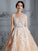Ball Gown Scoop Sleeveless Court Train Tulle Wedding Dresses HEP0006564
