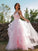 A-Line/Princess Tulle Ruffles V-neck Sleeveless Floor-Length Dresses HEP0001569